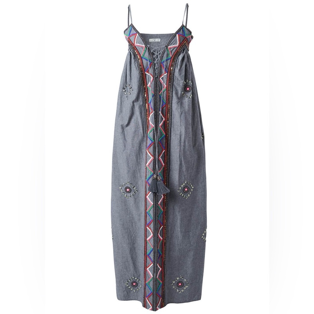 NWT Venus Embroidered and Beaded Maxi Dress - Picture 4 of 13